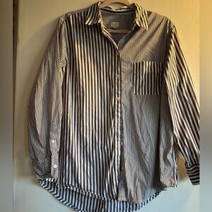 a new day Black and White Striped Men's Shirt